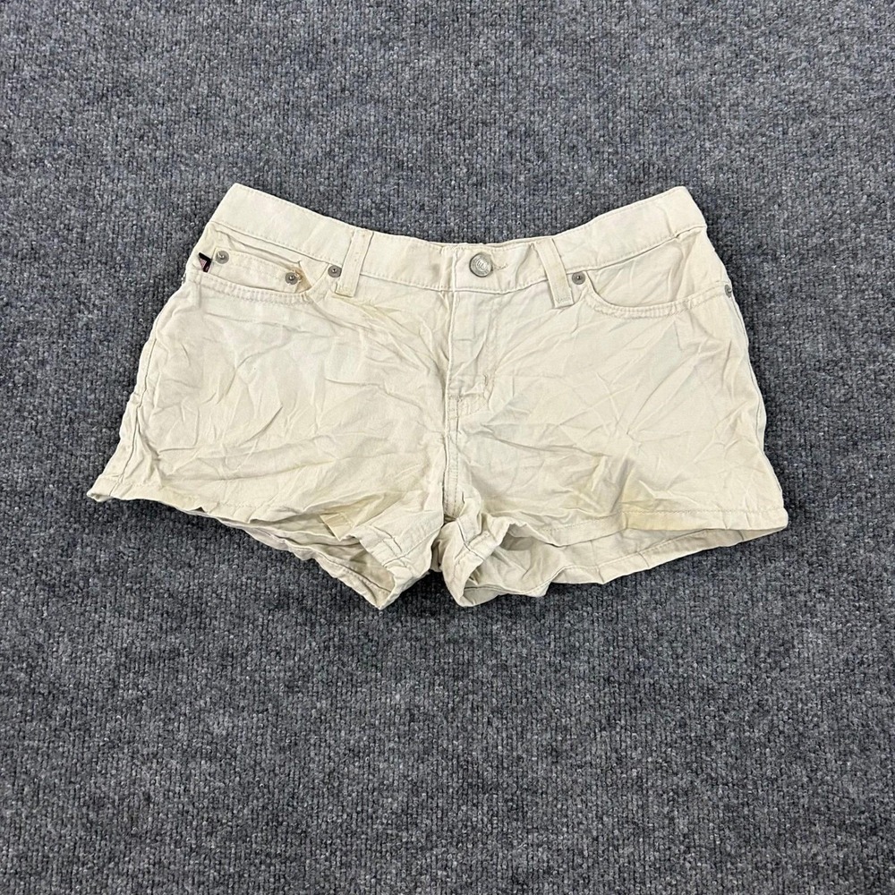 Polo Jeans Co. Shorts Womens Size 2 Khaki Cotton Chino Low Rise Y2K Stains
